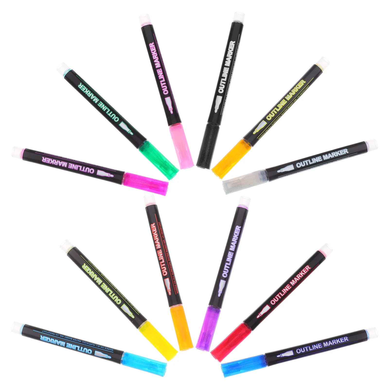 

Hand Account Fluorescent Pen Colorful Pens Portable Plastic Art Outline Marking