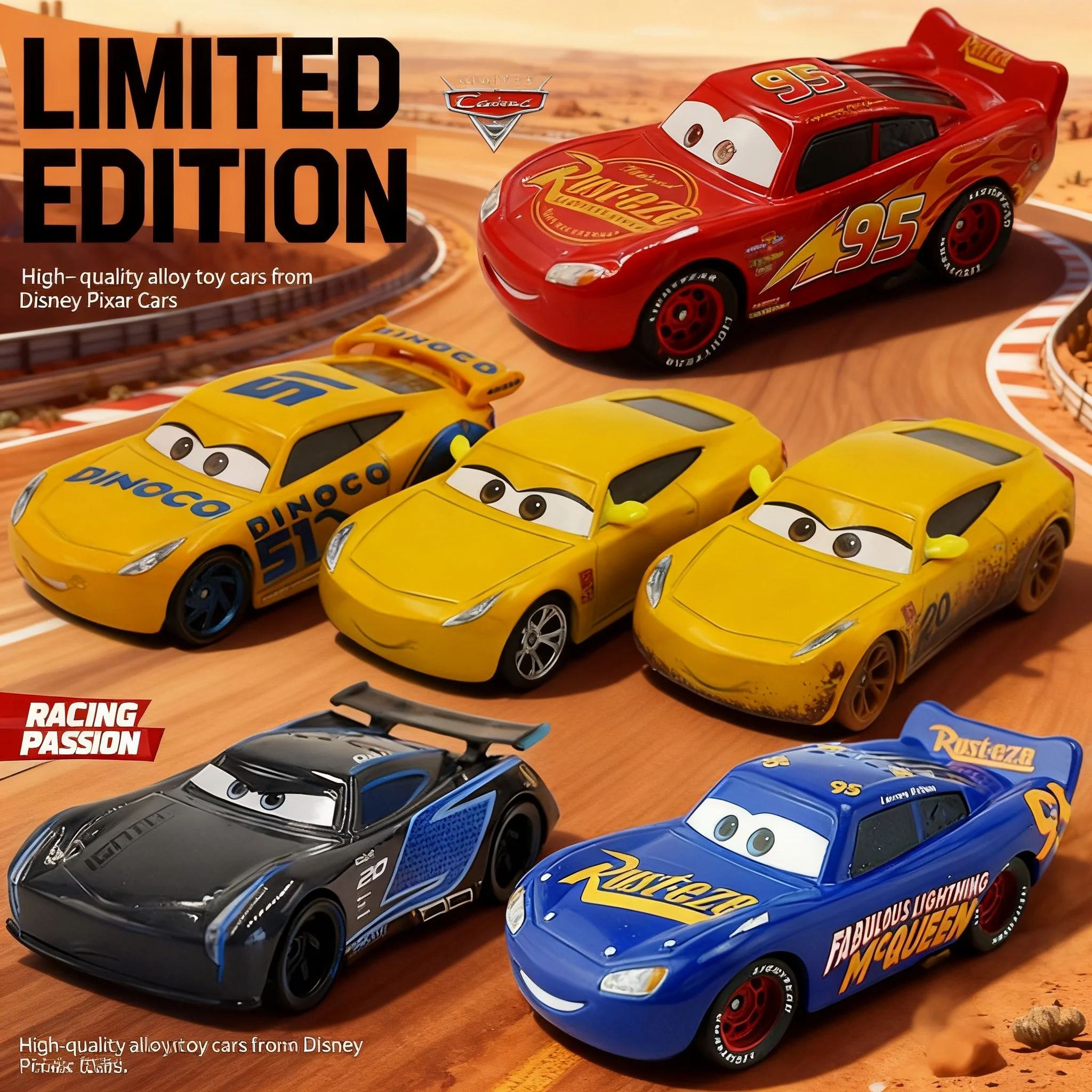 Coches de Juguete de Metal Fundido a Presión, Disney Cars 3, Lightning McQueen, Jackson Storm, 51 Cruz Ramirez, Coche de Carreras para Niños, Colección, Regalo