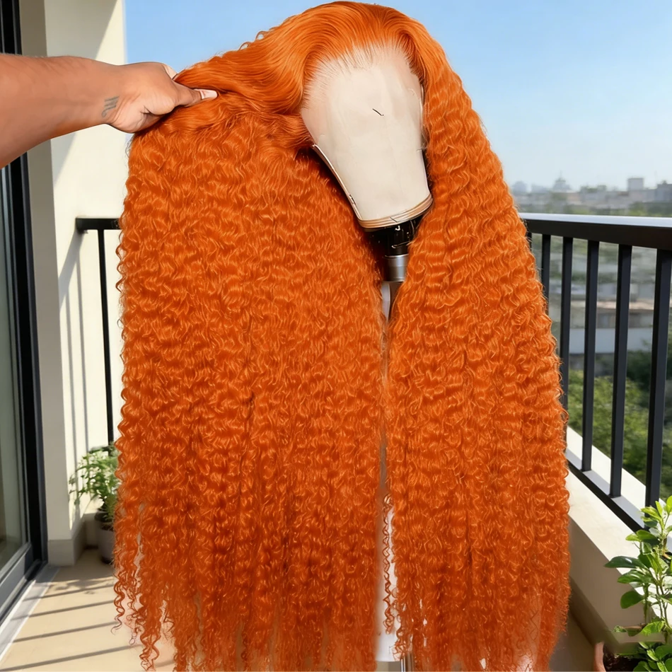 

Парик из натуральных волос Deep Wave 13x4 с прозрачной кружевной передней частью, плотность 220%, цвет имбирно-оранжевый 350, кудрявый, с эффектом водной волны, парик с фронтальной кружевной вставкой 13x6