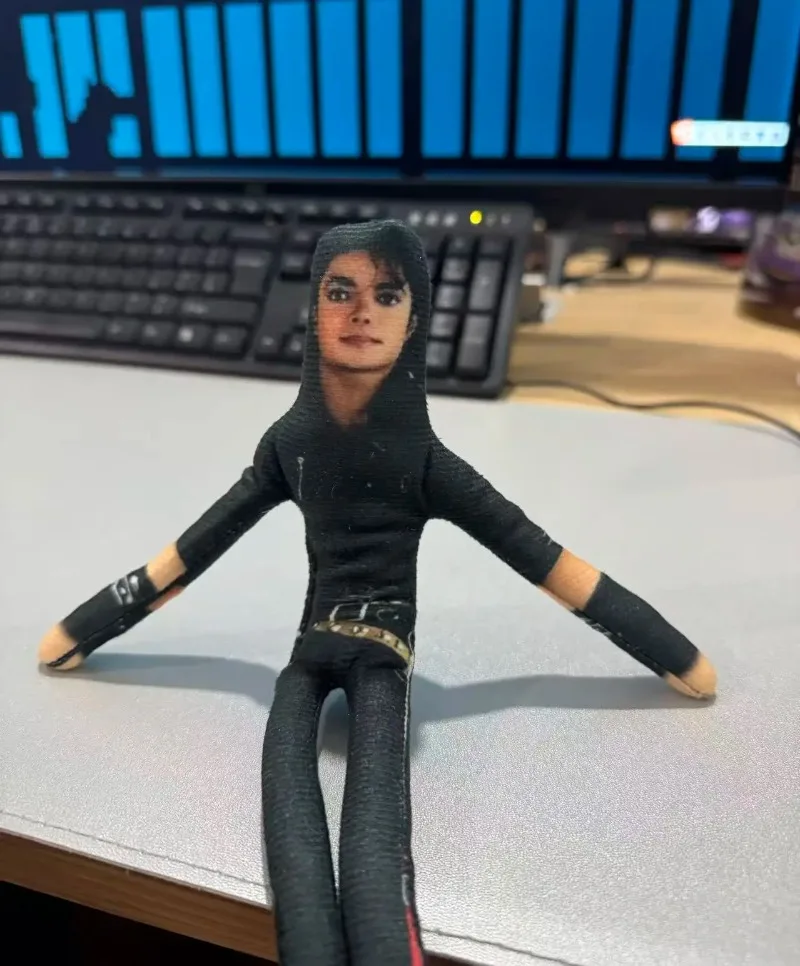 New Style Michael Jackson Cosplay Prop Doll Plush Stuffed Figure Dolls Room Decoration Abstract Joint Mobility Props Gift view 2