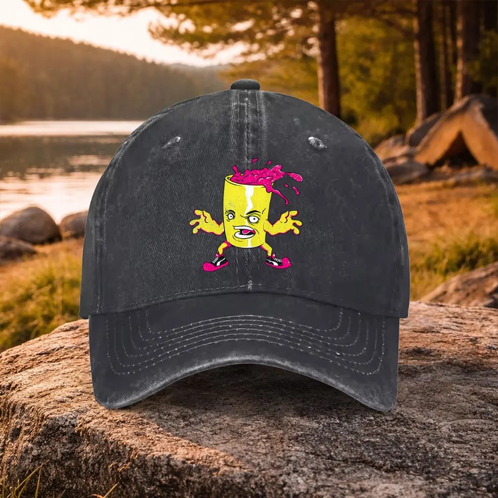 Casual Versatile Trendy Graffiti Print Washed Baseball Cap, Suitable for Golf, Casual Wear, And Outdoor Activities, Unisex Golf