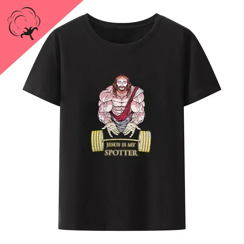 Spotter Fitness funny gym shirts Father Forgive Me For These Gains-Funny Gym Motivational T Shirt  Reps For Jesus Jesus Is My