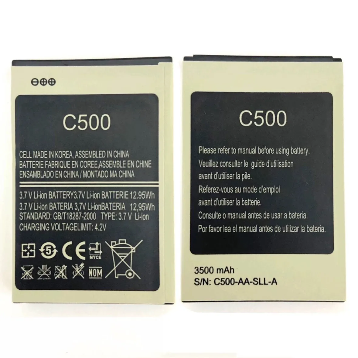 

Новый аккумулятор C500-AA-SLL-A 3500 мАч 3,7 В для мобильных телефонов CVK500