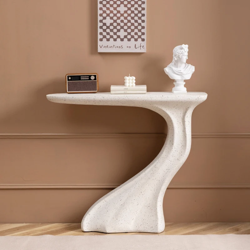 Nordic Minimalism Vestibule Table Vase key Table Creative Design Cream Style Corner Table Furniture Decoration Size 98x25x85cm