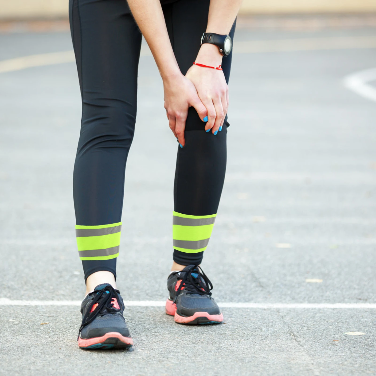 

2Pcs Reflective Bands Outdoor Adjustable Safety Wristbands for Running Cycling Walking High Visibility Fluorescent Bracelets