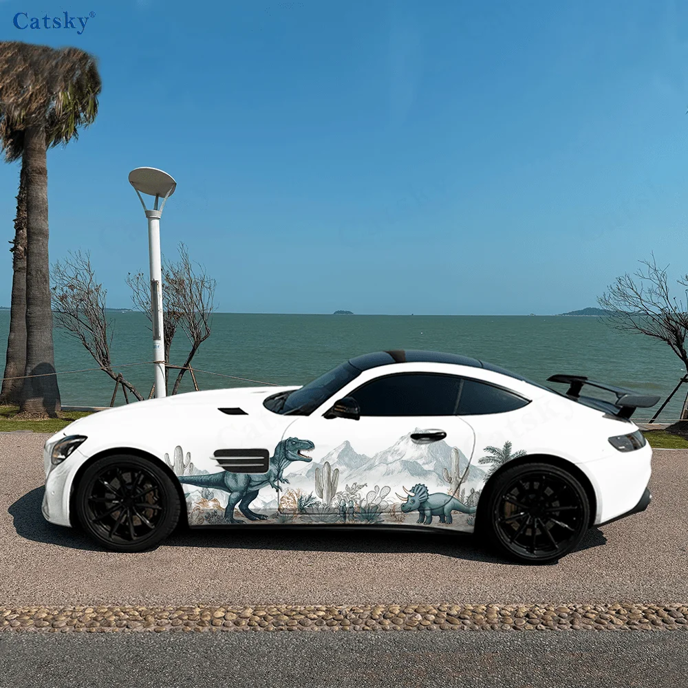 

Jurassic Dinosaur Car Side Sticker Decoration, PVC Waterproof Scratch Resistant Decal, Car Protection, Auto Accessories Gift