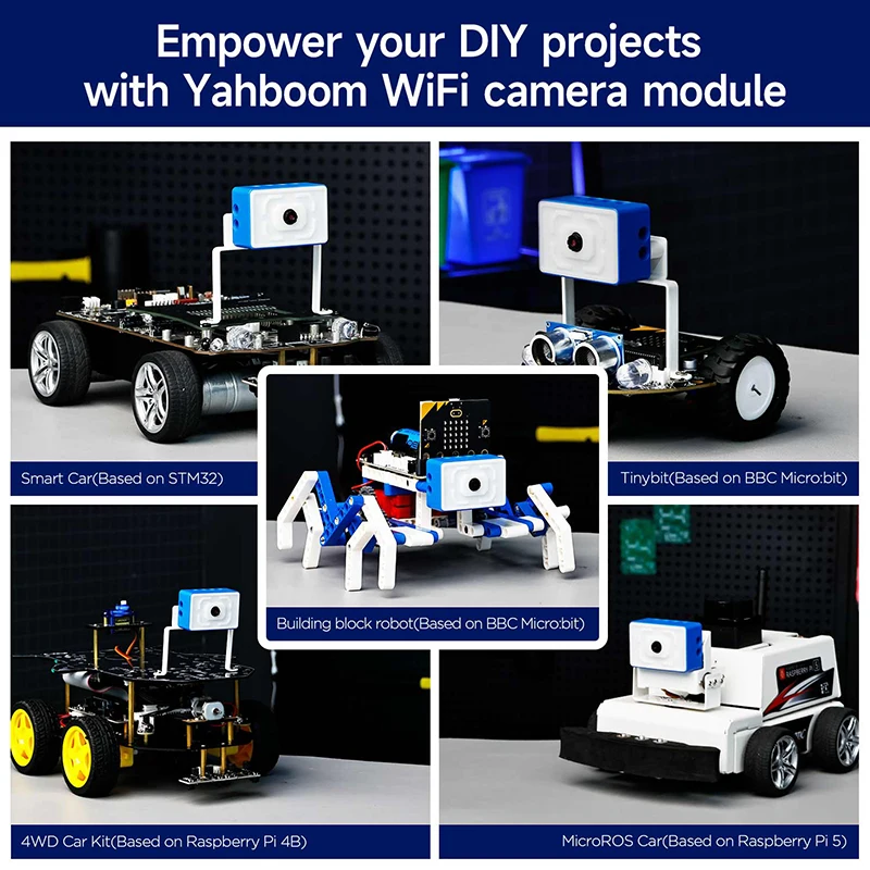 Imagem -04 - Yahboom-kit Módulo ai Vision com Suporte a Chip Esp32 Wifi 24 Ghz Esp32-s3 Ros1 Ros2 Controle App para Microbit Robô Carro