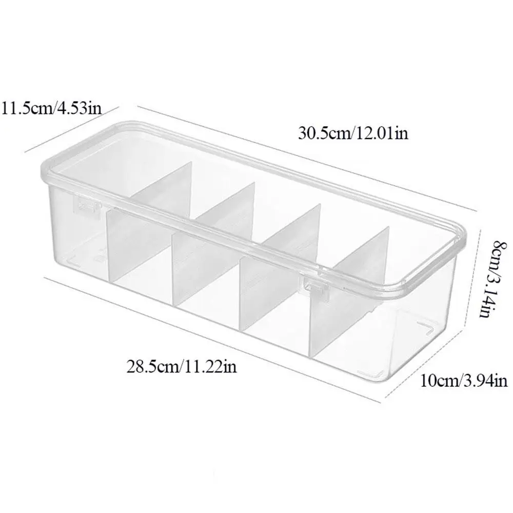 Dustproof Data Cable Organizer Transparent Desktop Storage Box With Compartments Headphone Charger Card Organizer Container Case
