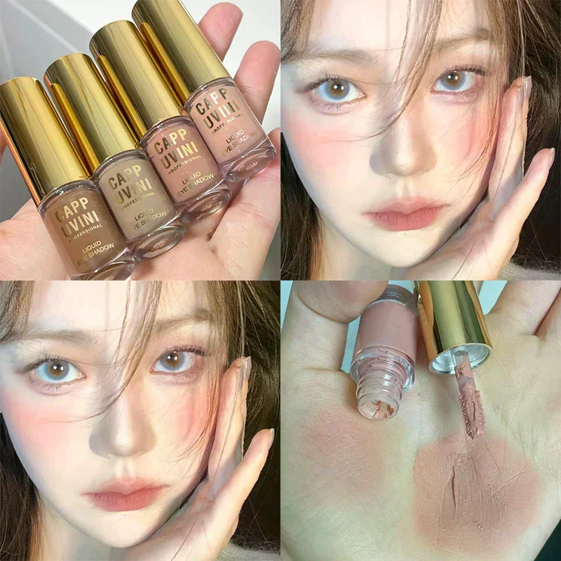 Brown Glitter Liquid Eyeshadow Stick Contour Blush Pigment Fine Shimmer Matte Natural Cheek Milk Coffee Shadow Cream Eye Makeup