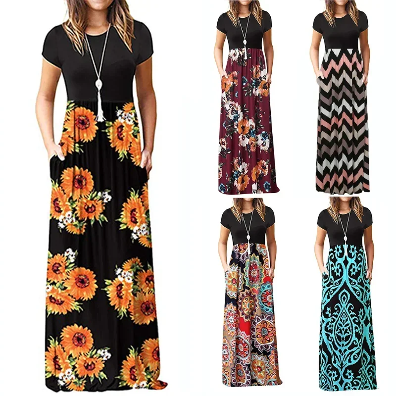 Floral Long Dress for Women Summer Clothing Vestidos de Mujer Casual Elegante Evening Dresses Vestidos Para Mujer Robe Femme
