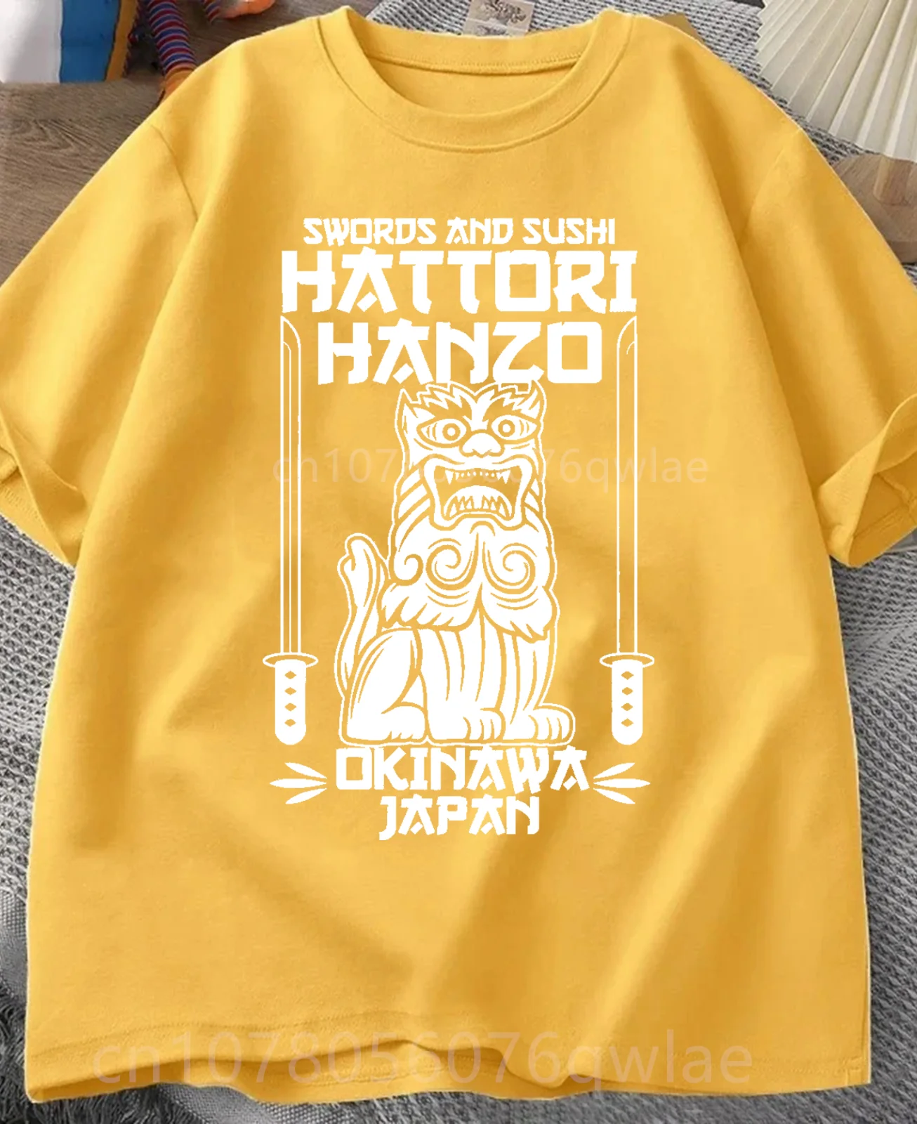 Hattori Hanzo rote Schwerter und Sushi töten Rechnung Okinawa Japan Tarantino T-Shirt Rundhals ausschnitt kurze Ärmel lose Mode Streetwear – Detail 6