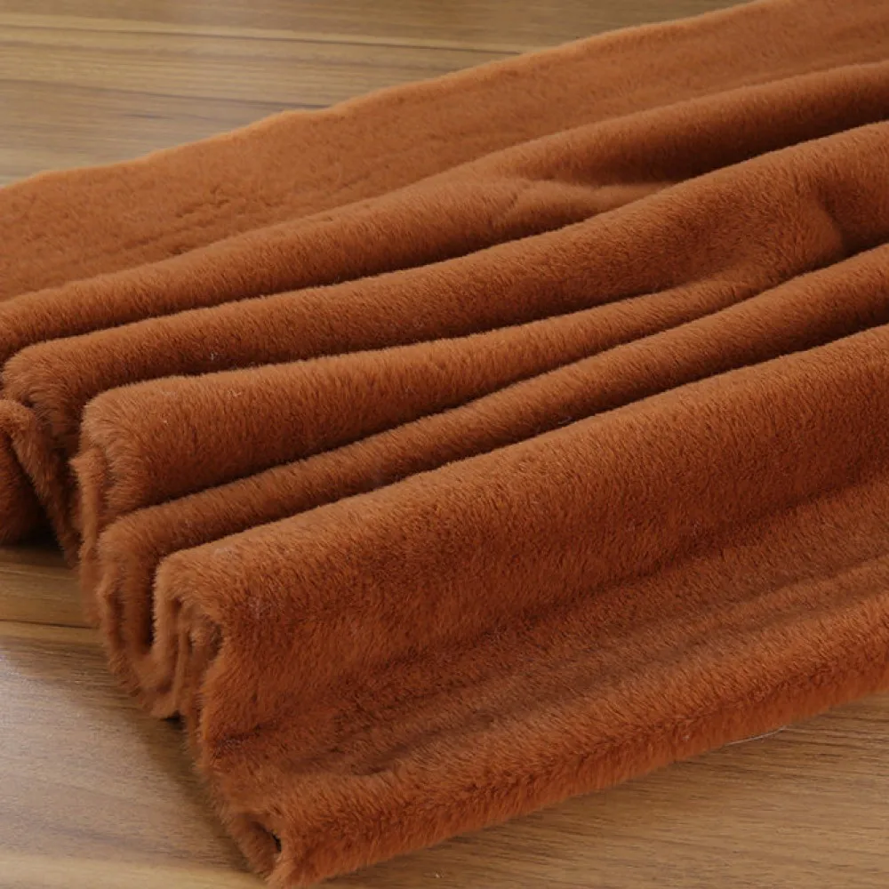 Emulation Rabbit Fur 8mm Fur Fabric Non-Elastic Polyester Fiber Soft Solid Color 50x50cm DIY Plush doll Sewing Fur Hat Fabric