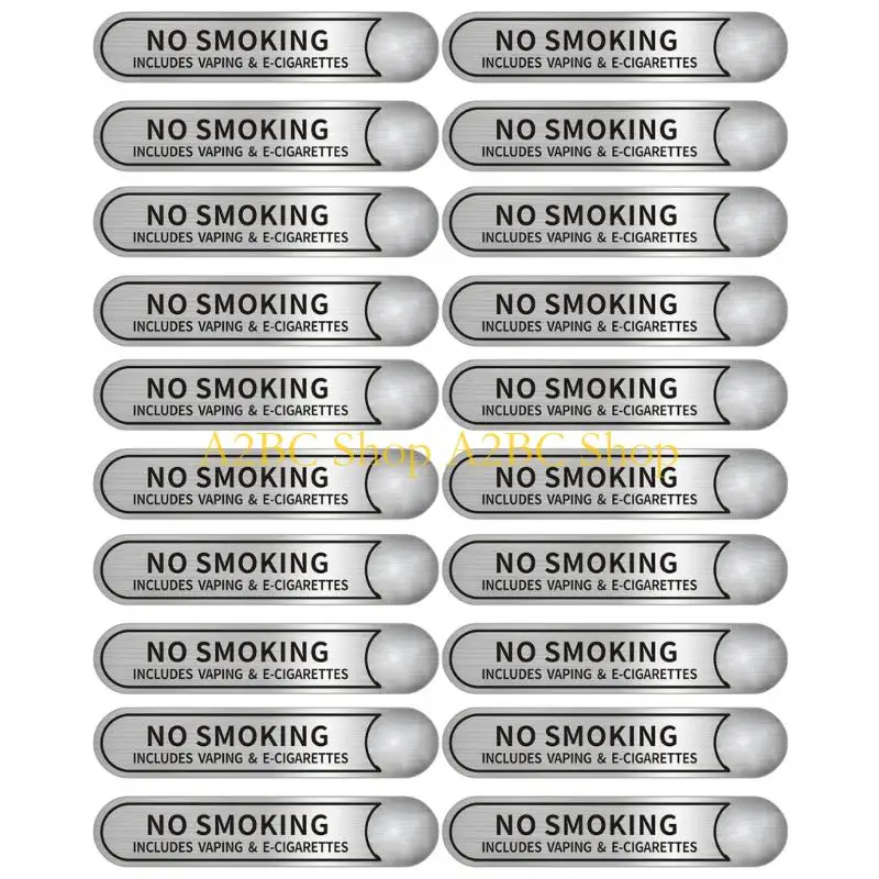 

A2BC 20Pcs Car Warning Decals No Smokings Sign Warning Marker Label High Visibility PVC Stickers for Indoor Outdoor
