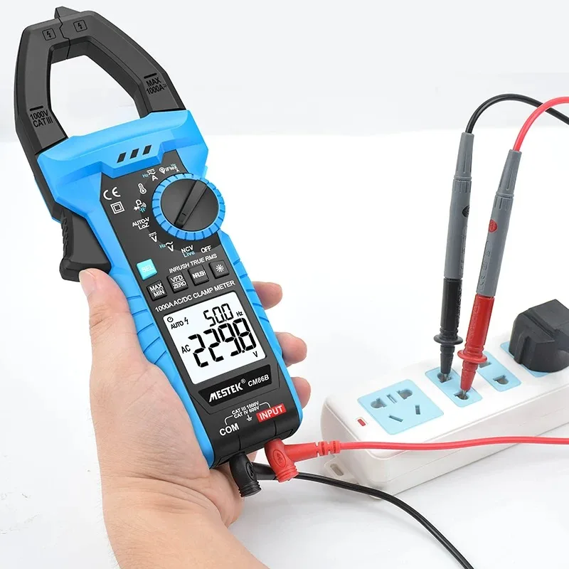 CM83E 6000 Counts Digital Clamp Meter DC/AC Current 600A Amp Multimeter Large Color Screen Voltage Tester Car Hz NCV Ohm