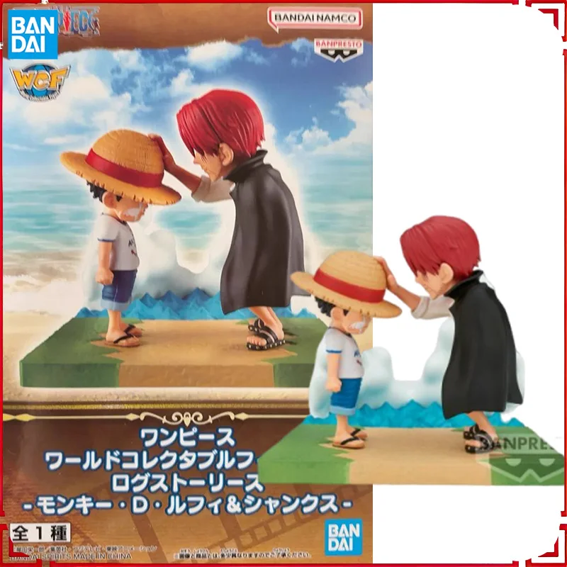 Bandai NAMCO BANPRESTO WCF One Piece Escena Icónica - Figura de Acción Coleccionable Articulada de Luffy y Shanks, Modelo de Juguete Periférico de Anime