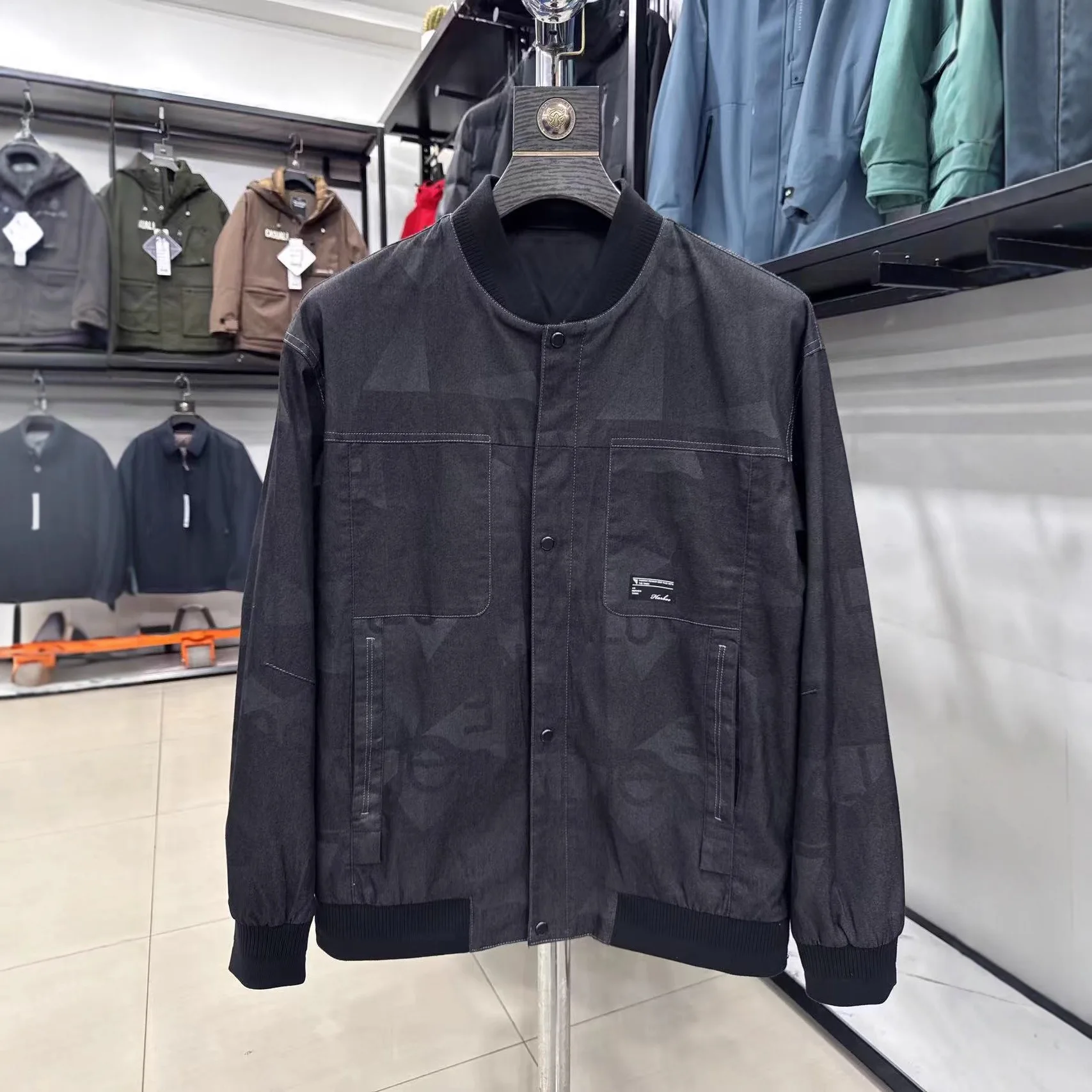 

H-Home Casual Cotton Denim Jaet Men's Single-Wear Leisure Trimmed Label Jaet Versatile Age-Defng Spring Autumn Wear