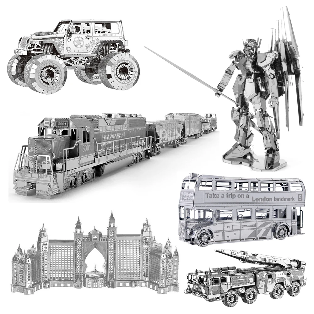 

American trains 3D Metal Puzzle truck model DIY Laser Cut Jigsaw Model For Adult Educational Toys Desktop decoration