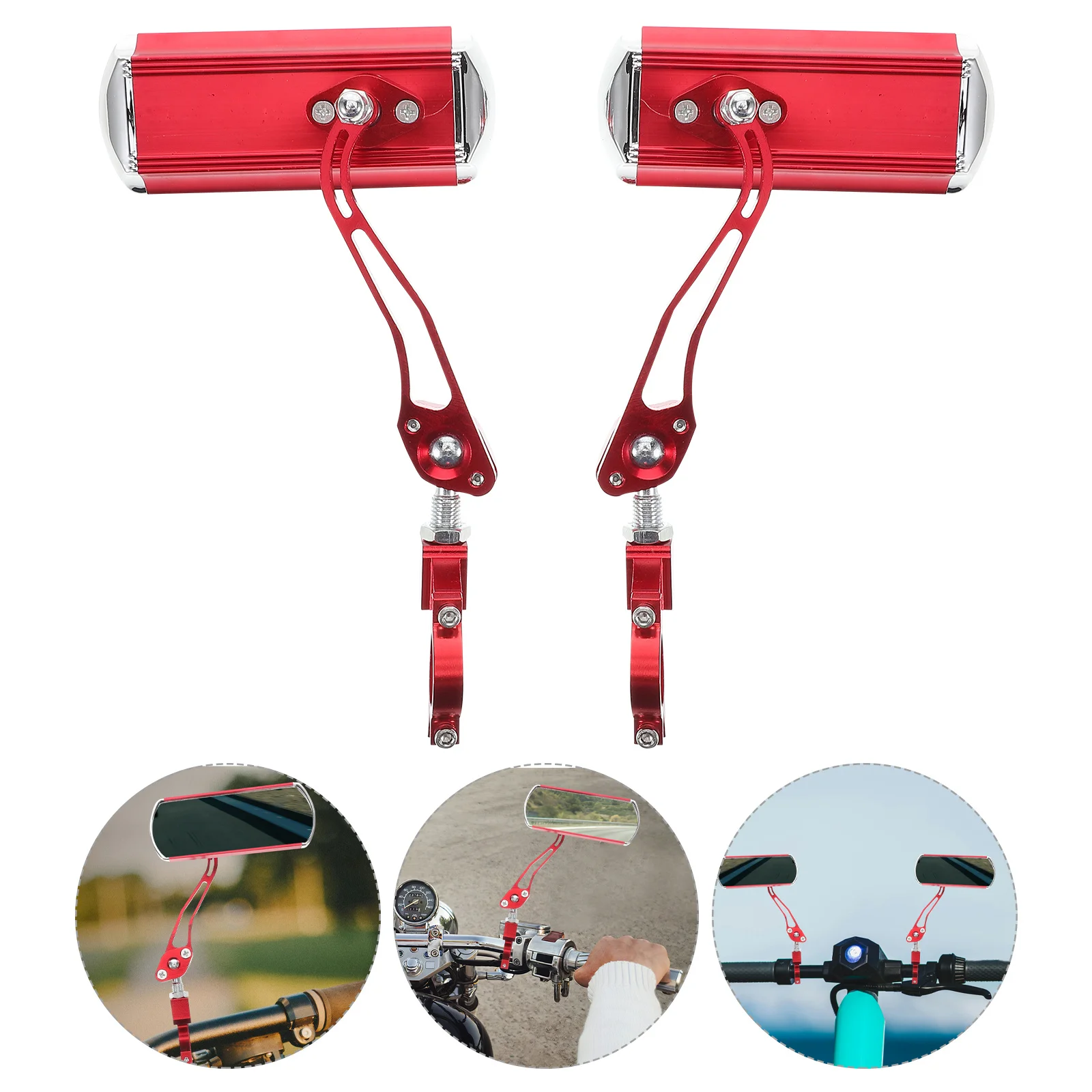 

Aluminum Alloy Electric Bike Rearview Mirror Durable Adjustable Handlebar Mount Safety Visibility Nighttime Rides