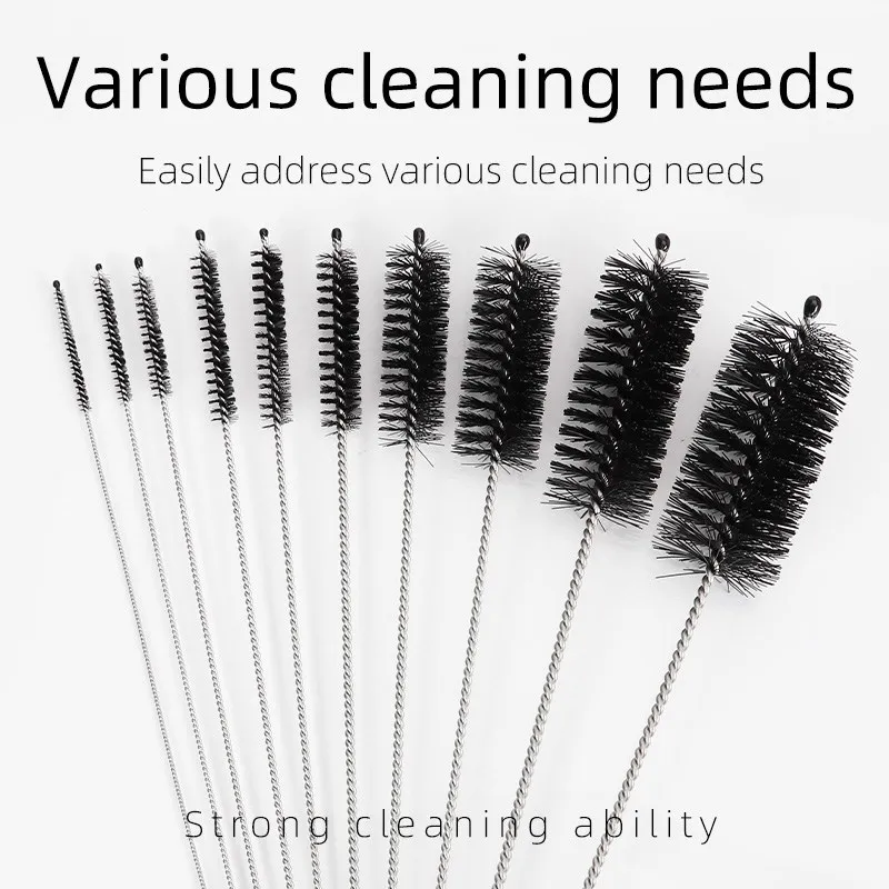 10pcs Stainless Steel Nylon Cleaning Brush For Weed Pipe  Hookah Smoking Pipe Cleaner  Tobacco Accessory