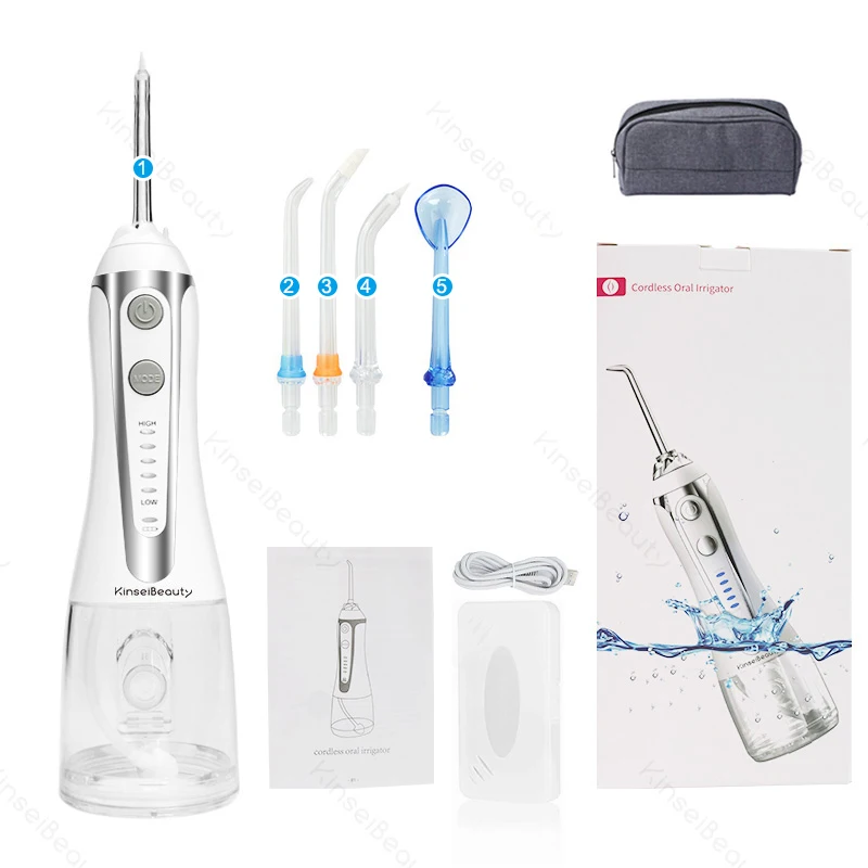 Oral Irrigator Water Flosser Water Thread for Teeth Cleaning Withening Device 5 Modes USB Rechargeable