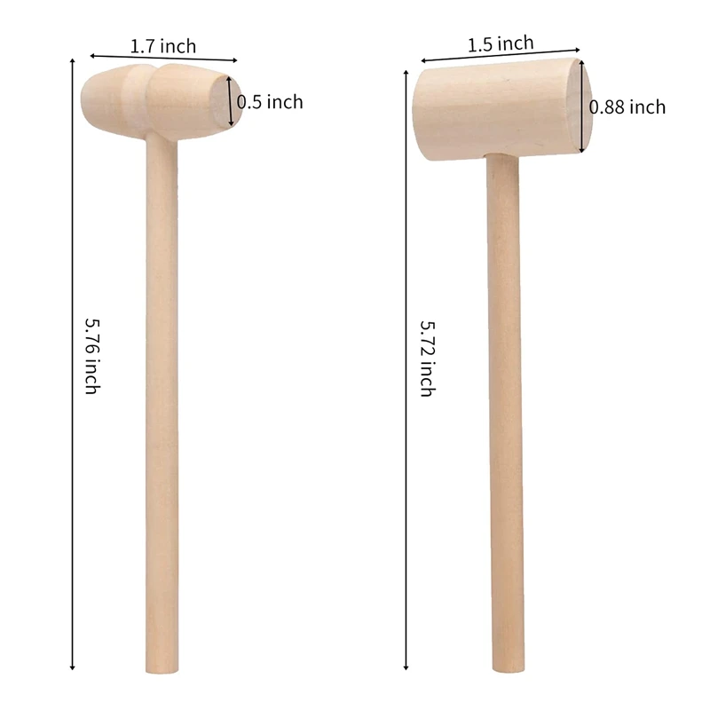 40 Pcs Wooden Crab Mallet Seafood Shellfish Cracker Hammers,For Chocolate & Ice,Seafood Shellfish Lobster Cracking Tool