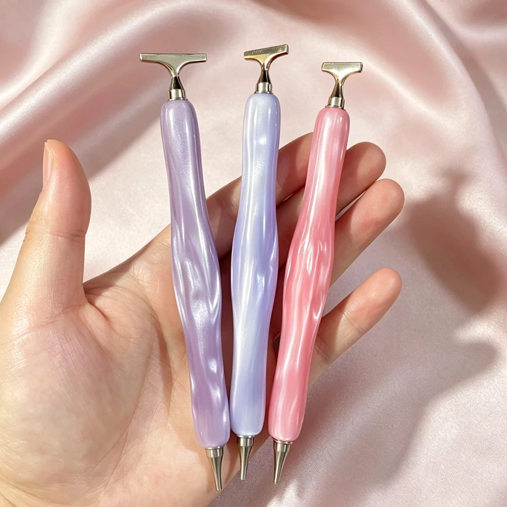 HOMFUN New Shiny Diamond Painting Pen，Diamond Embroidery Threaded Dot Drill Pen Tool，Metal Screw Thread Tips Accessories