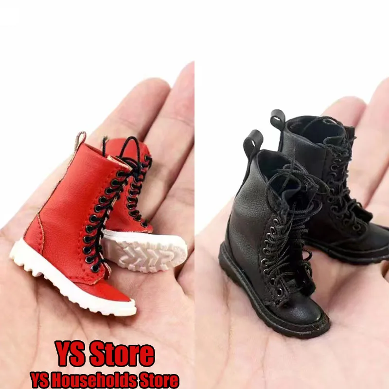 

2 Colors 1/6 Female Agent Soldier Black Red Long Combat Boots Fashion Solid Shoes Accessory For 12" Full Set Girl Action Figure