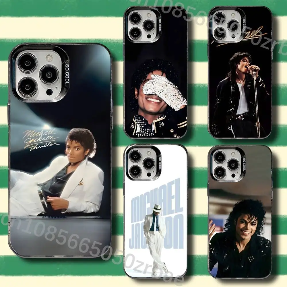 M-Michael Jackson Thriller Bad For iPhone 17,16,15,14,13,12,X,8,Pro,Max,Plus,SE4,Air,Mini Black IMD Matte Case
