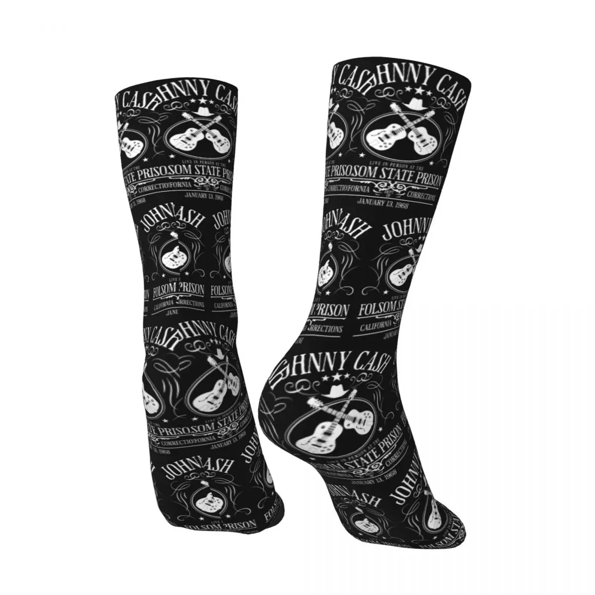 All Seasons Johnny Cash Live At Folsom State Prison Jan 13 1968 Socks Harajuku Sport Middle Tube Socks Hip Hop Stockings