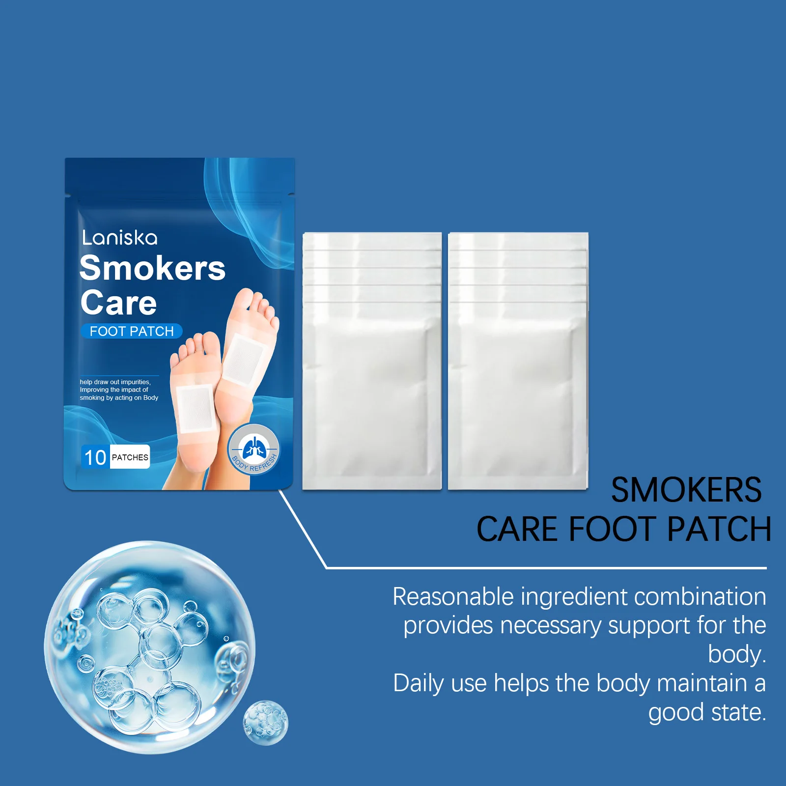 Detox Foot Patches for Smokers Draw out Body Impurities Conditioning Body Detox Sticker Moisturizing Skin Night Foot Care Tool