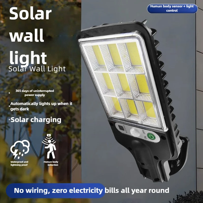 

Солнечный настенный светильник для дома, светодиодный умный уличный фонарь с дистанционным управлением и наружным датчиком движения для двора