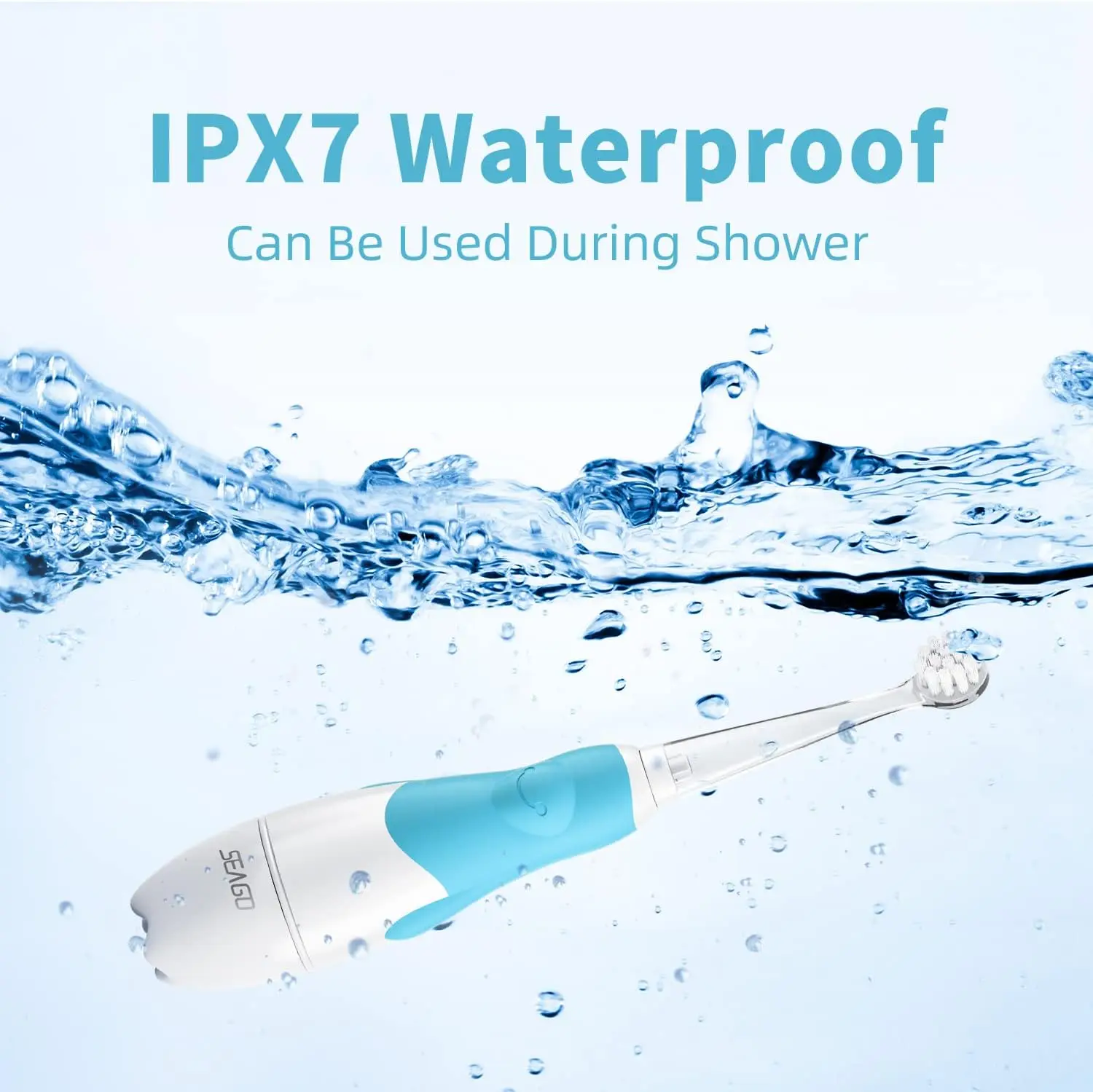 SEAGO Электрические зубные щетки для малышей от 0 до 3 лет Детская зубная щетка с умным таймером Мягкая щетка для ребенка с 8 стержнями