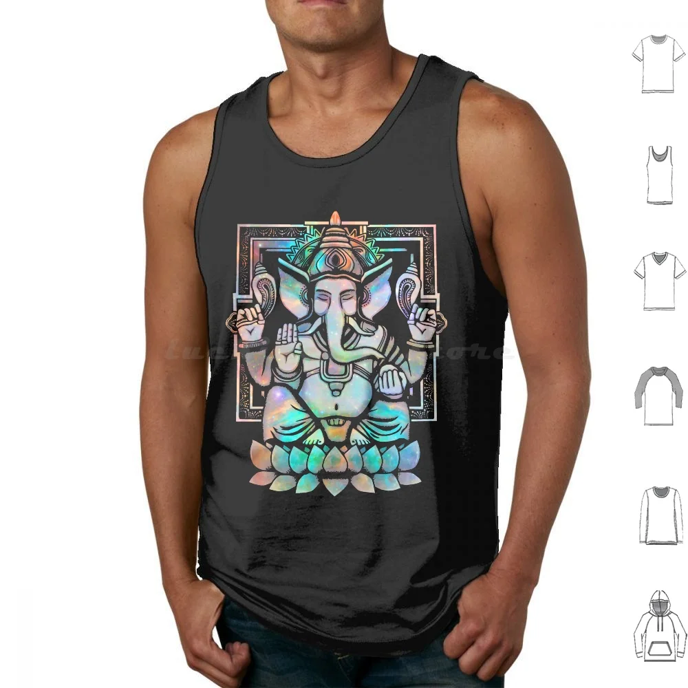 Cosmic Ganesh Tank Tops Vest Sleeveless Ganesh Elephant Spiritual Religion Hindu India Space Galaxy Universe Stars Nebula