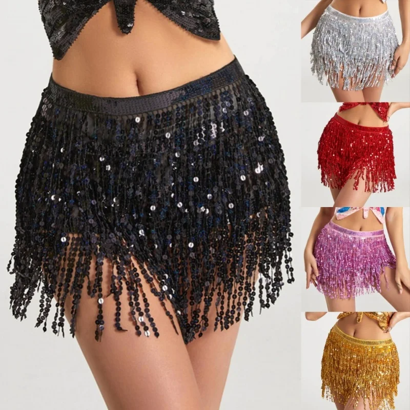 スパンコールタッセルウエストチェーンベルト、ベリーダンススカート、パーティー、クラブ、インド、ラテン、フラダンサー、ドレス、フットボール、ベビーモデル、ヒップスカーフ