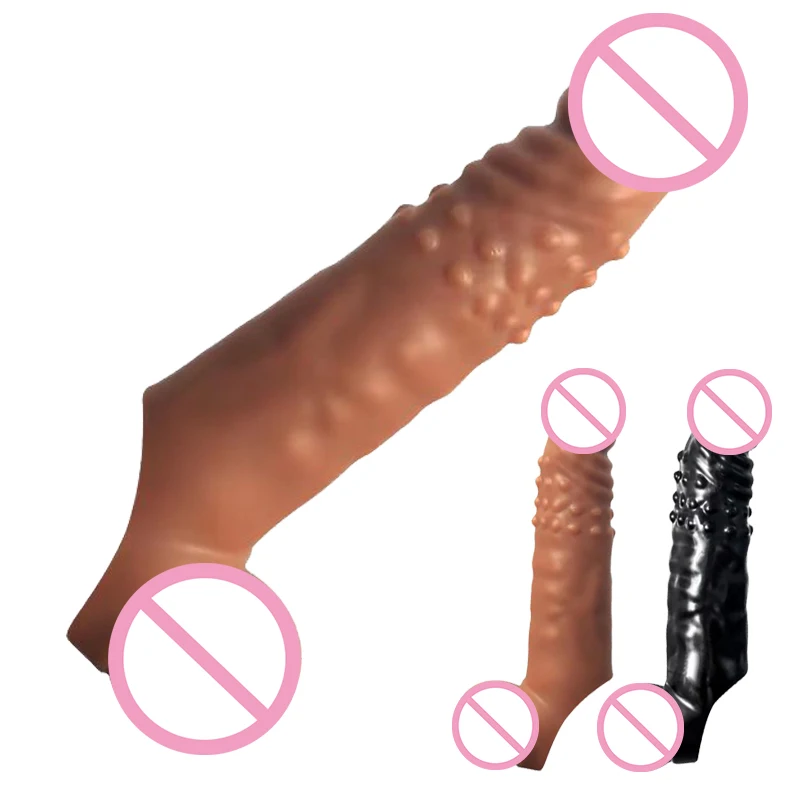 

27cm Enlargement Penis Extender Sleeve Dick Enlarger Reusable Condom Delay Ejaculation Sex Toys For Men Intimate Goods Sexy Shop