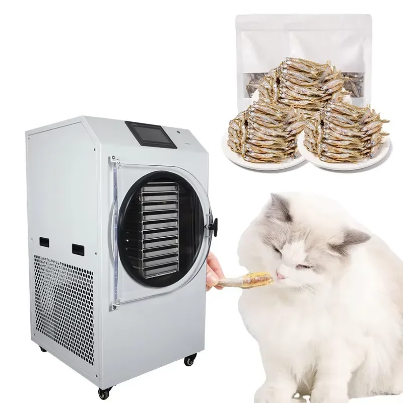 for Labsnova 10 Trays Freeze Dryer Machine 1.2m2 Vacuum Pump Pet Food Chicken Liver Neck Home Commercial Use Durable