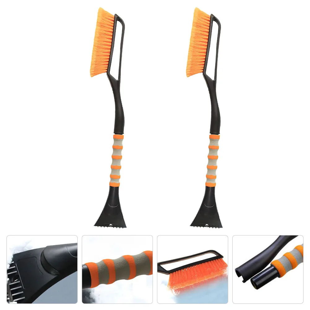

2Pcs Car Snow Shovels Durable ABS Long Handle Easy Use for Windshield Snow Removal Vehicle Ice Scraper Lightweight Portable Tool