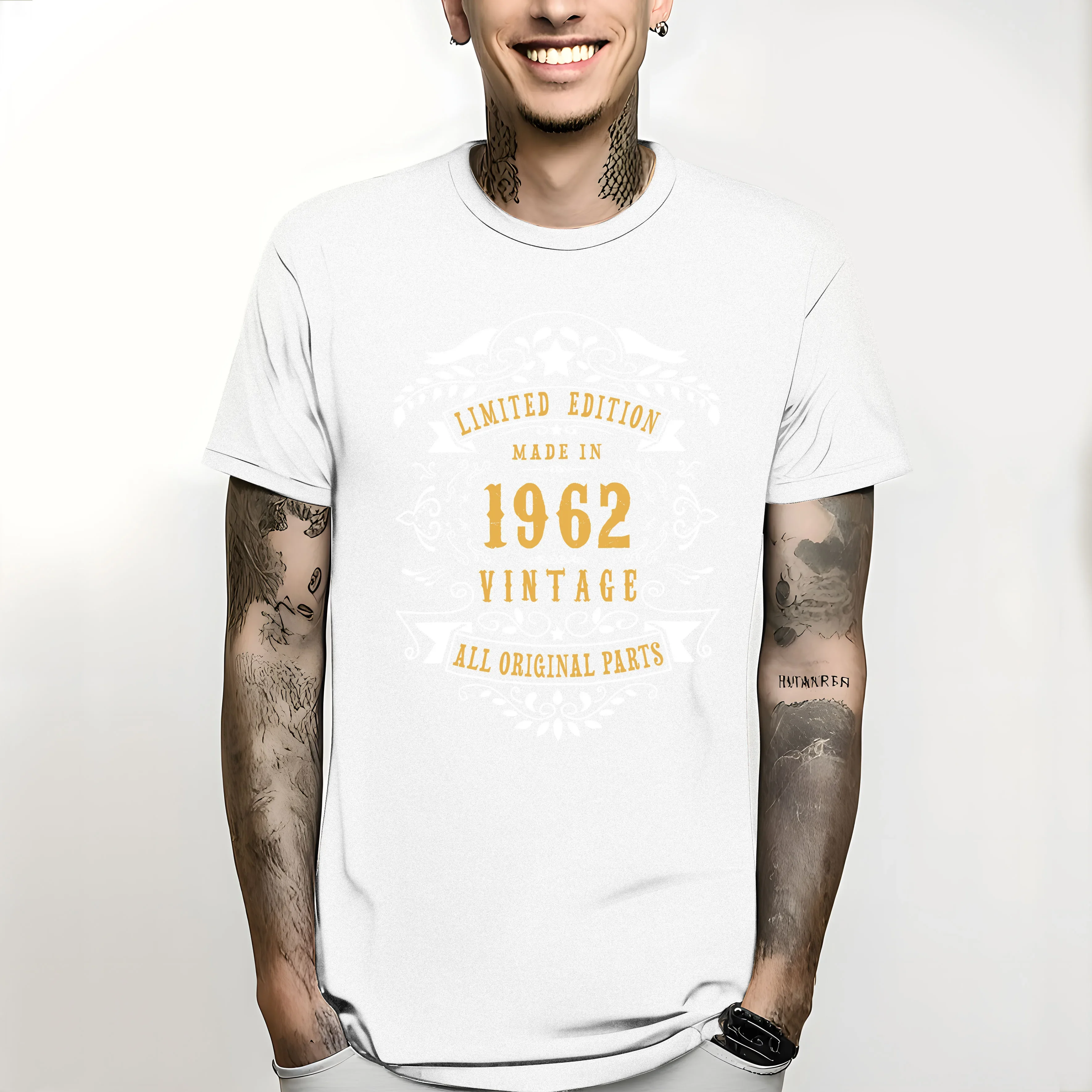 Mens Clothing Limited Edition Made In 1962 Vintage Original T Shirt Spring Autumn Custom Euro Size Over Size S-5XL Comical Short