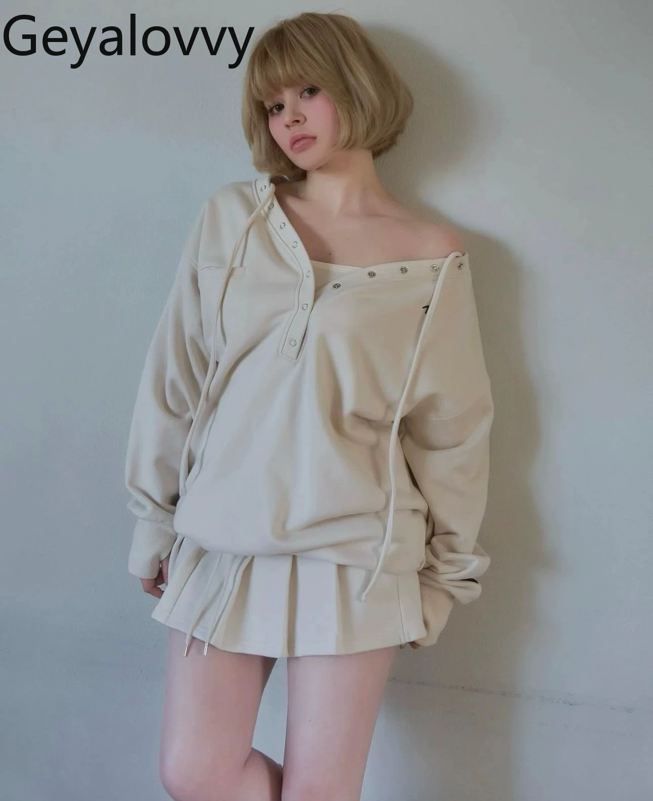 

Women's Two Piece Sets Japanese Style 2025 Spring Autumn Loose Long Sleeve Top and Skirt Set New Casual Sweatshirt Suit