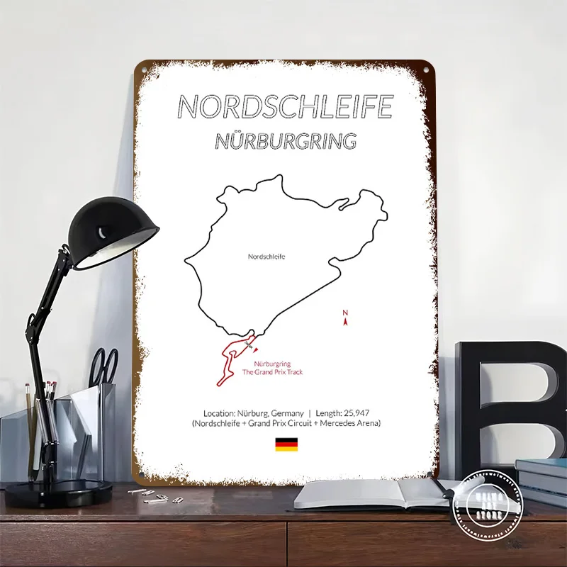 Nordschleife Nurburgring Metal Poster Perfect Gift for Fans Lovers Personalized Wall Art Metal Sign for Bedroom Decoration Room