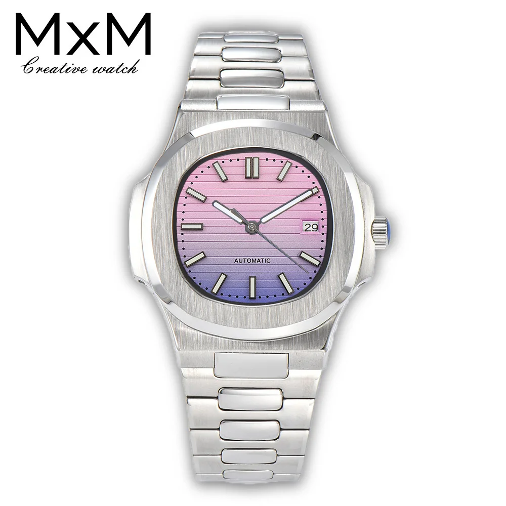 44mm Men's luxury business watch stainless steel high-precision automatic mechanical watch sapphire glass waterproof NH35 watch