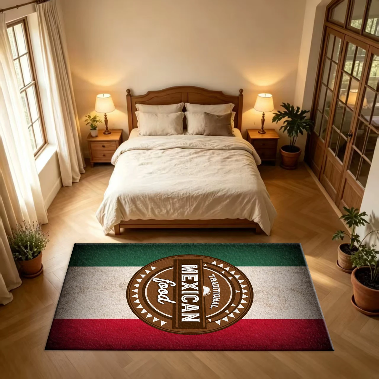 Mexican Retro Badge-Style Carpet Flooring Native Style Floor Decoration