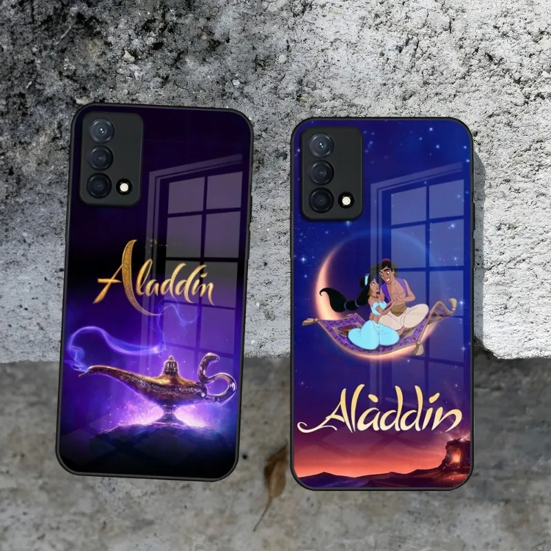 Aladdin Phone Case For Oppo Find X3 X5 Pro Reno 4 7 6 A15 A54 A95 A55 A57 A93s A94 A92s Glass Cover