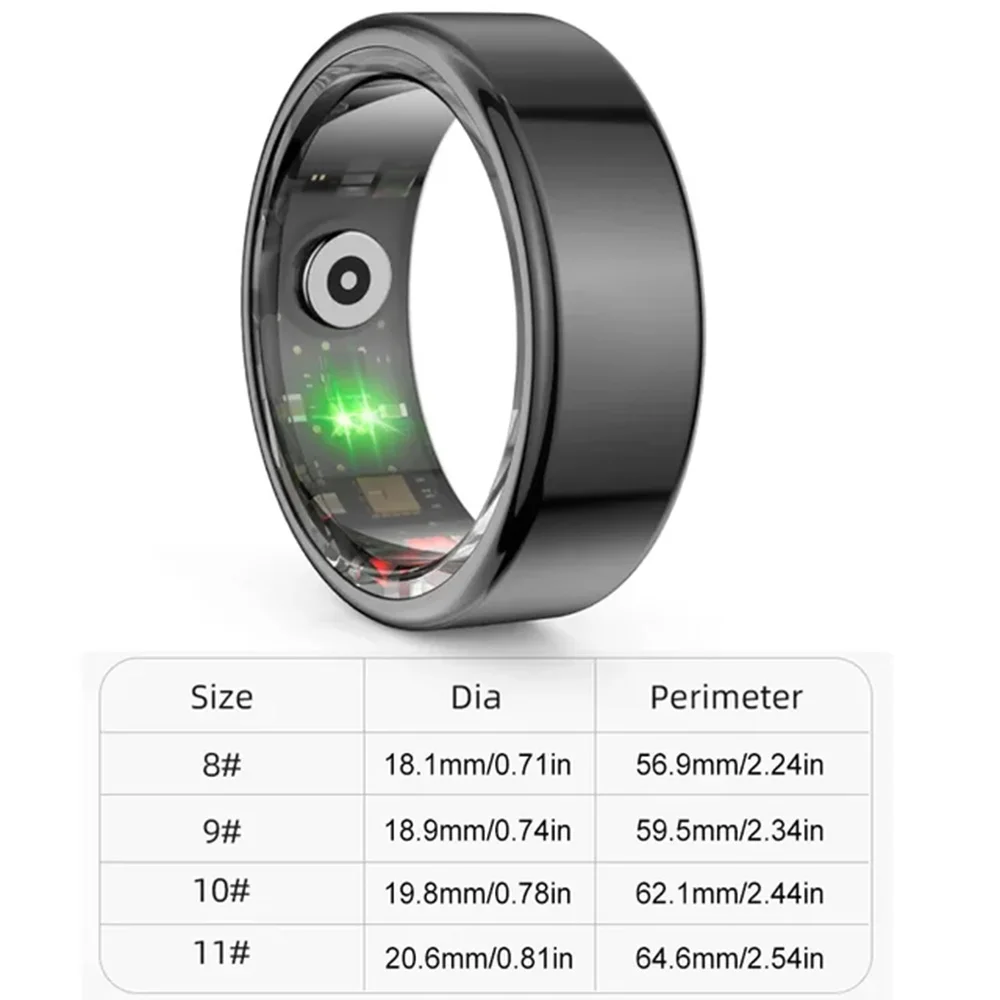 New R02 Smart Ring For Xiaomi Fitness Tracker Ring IP68 Waterproof Health Heart Rate Blood Oxygen Monitoring Multi-sport Modes