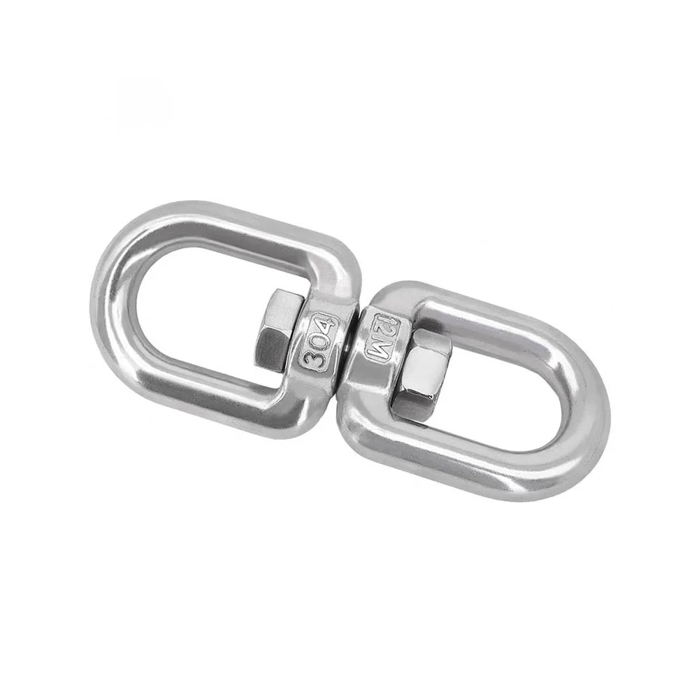 Double Ended Swivel Eye Hook Ring Stainless Steel Swivel Ring Universal Rotating Connector Buckle Ring M4 M5 M6 M8 M10 M12
