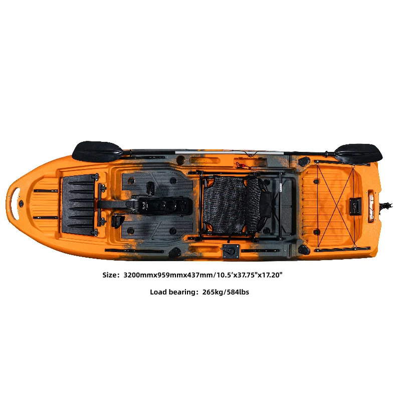 More Stable and Better Performance One Person Fishing Kayak with Propeller Pedal Dive or Motorized Power System