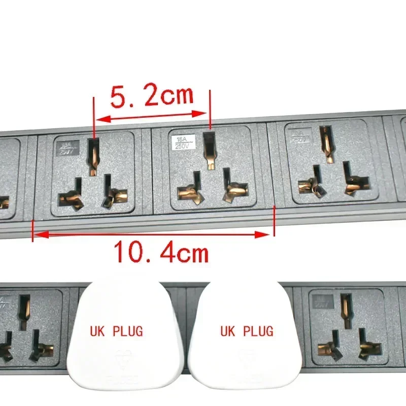 PDU power strip network cabinet rack 10A universal socket 2-17AC with 2-meter line ammeter surge protection UK plug socket