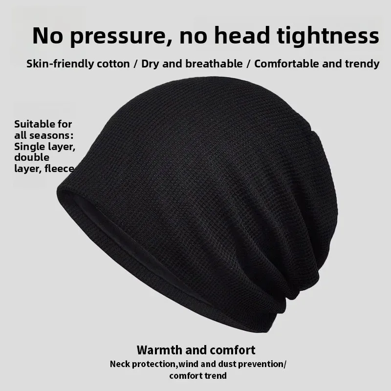 Women's Sleeping Cap Autumn Winter Air Conditioning Head Cover Chemotherapy Patients Eye Protection Windproof Thin Cotton Hat