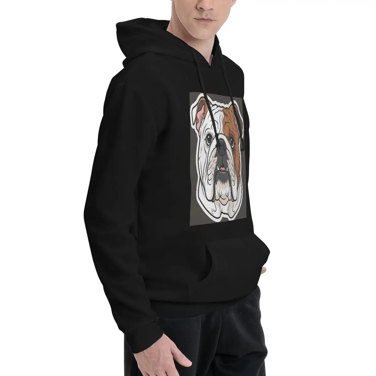 British English Bulldog Dog Face Nose Cute Hoodies Men's Women Casual  Sweatshirts Hip Hop Long Sleeve Clothing Autumn Winter