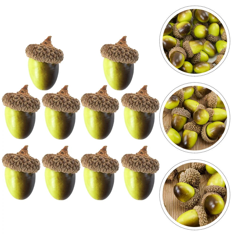 Conos de pino navideños, decoración de bellotas simuladas, madera artificial dorada y plateada